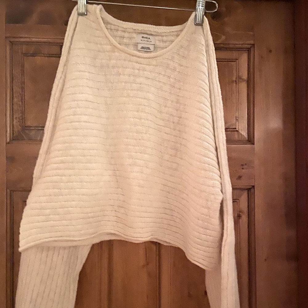 Cream white cotton knit sweater